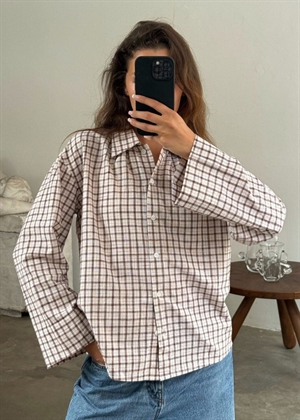 Tinsi check skjorte Chek Bordeaux/Beige Boii Studios 
